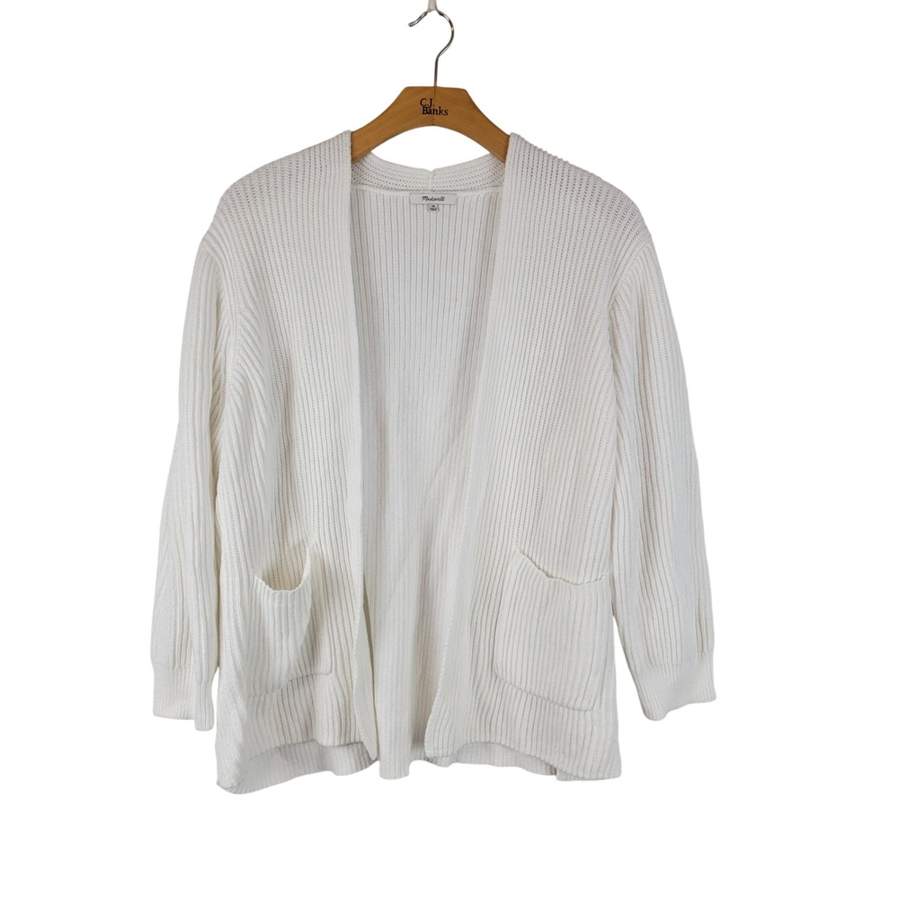 Madewell Nolan Ribbed Cardigan Sweater White Size 3X - Picture 2 of 11